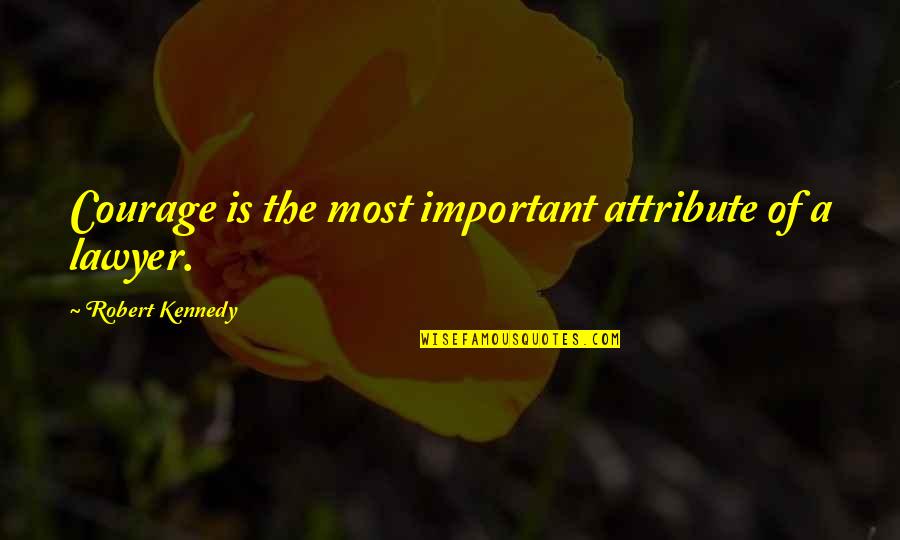 The Attributes Quotes By Robert Kennedy: Courage is the most important attribute of a