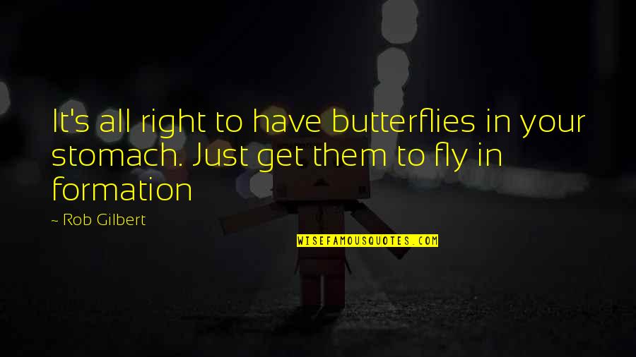 The Backup Plan Quotes By Rob Gilbert: It's all right to have butterflies in your