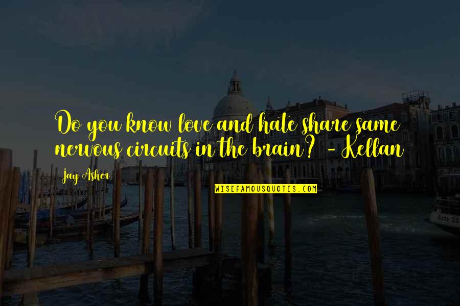 The Brain And Love Quotes By Jay Asher: Do you know love and hate share same