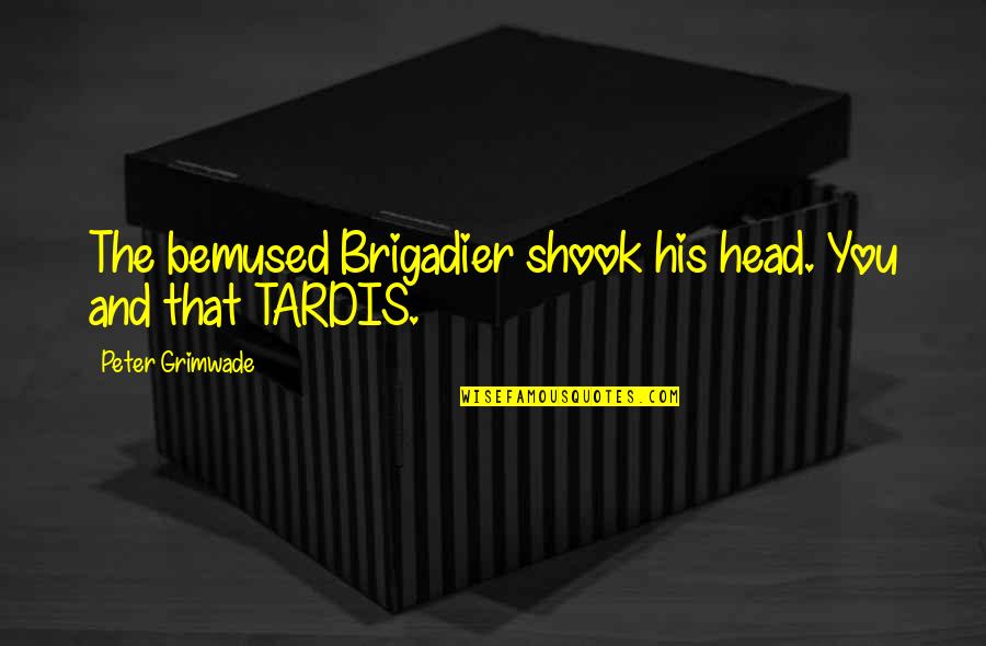 The Brigadier Doctor Who Quotes By Peter Grimwade: The bemused Brigadier shook his head. You and