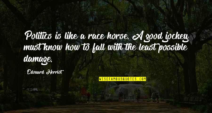 The Daily Dose 1 Quotes By Edouard Herriot: Politics is like a race horse. A good