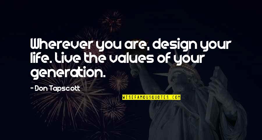 The Design Of Life Quotes By Don Tapscott: Wherever you are, design your life. Live the