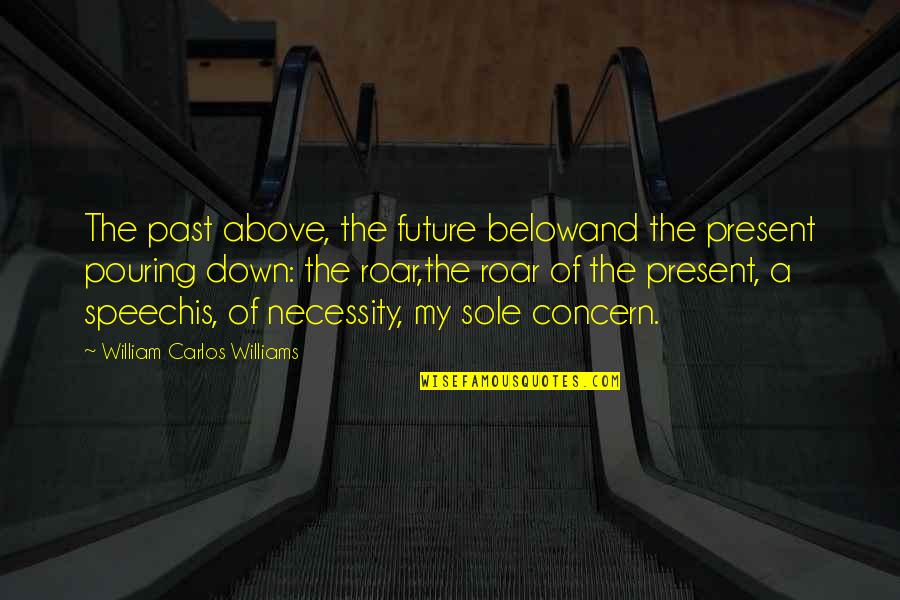 The Future And Present Quotes By William Carlos Williams: The past above, the future belowand the present