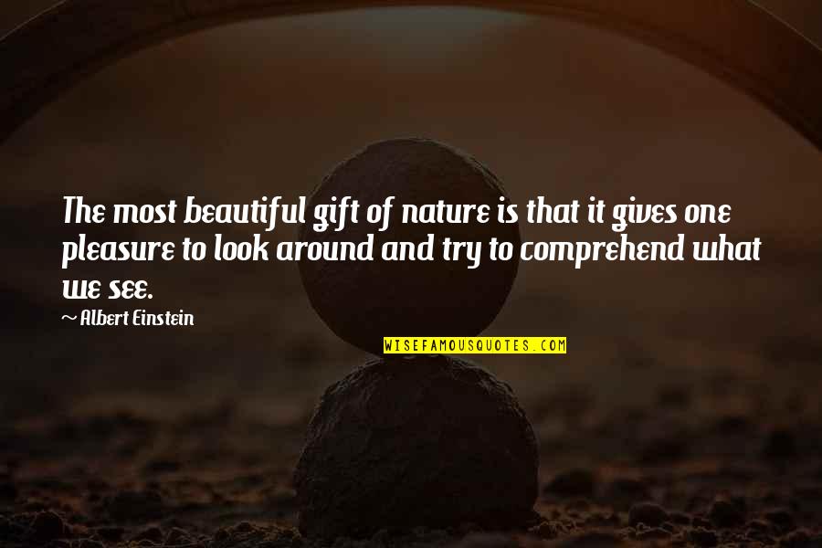 The Gift Of Giving Quotes By Albert Einstein: The most beautiful gift of nature is that