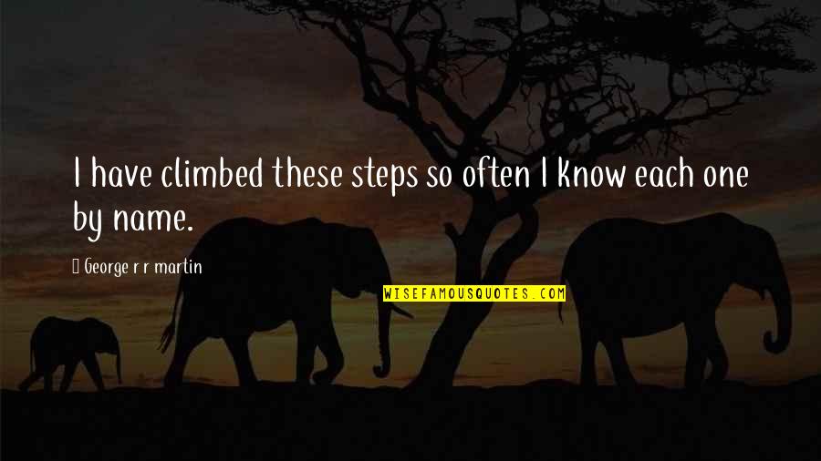 The Giver Book Individuality Quotes By George R R Martin: I have climbed these steps so often I