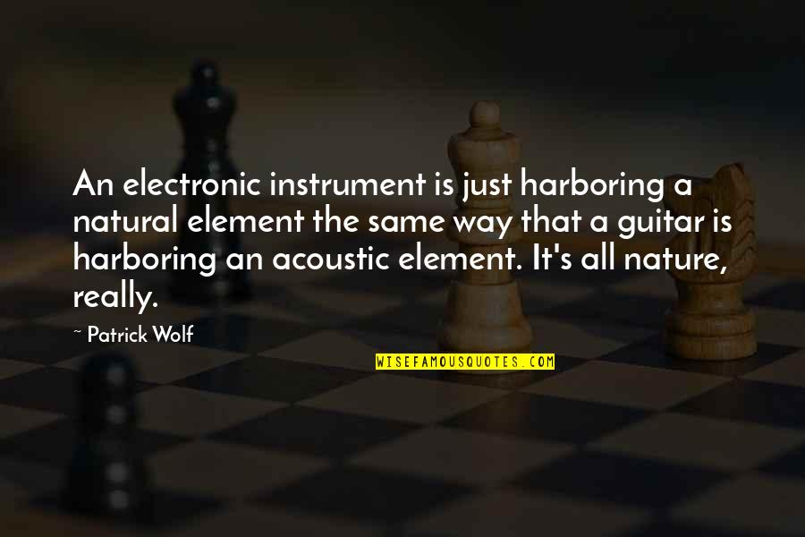 The Guitar Quotes By Patrick Wolf: An electronic instrument is just harboring a natural