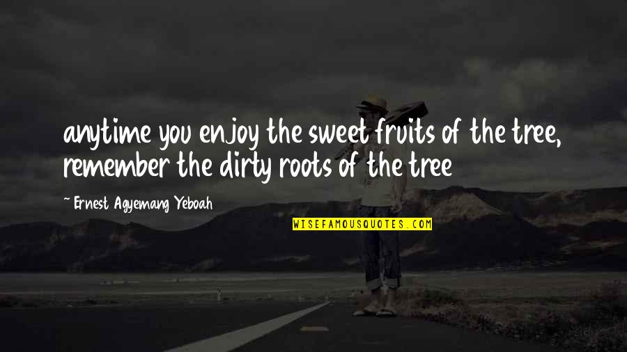 The Life Of A Tree Quotes By Ernest Agyemang Yeboah: anytime you enjoy the sweet fruits of the