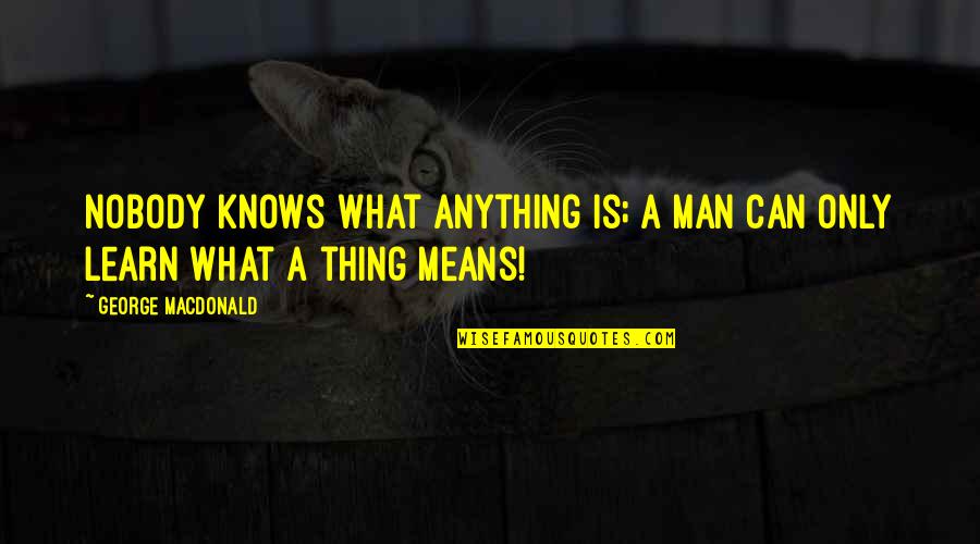 The Man Nobody Knows Quotes By George MacDonald: Nobody knows what anything is; a man can