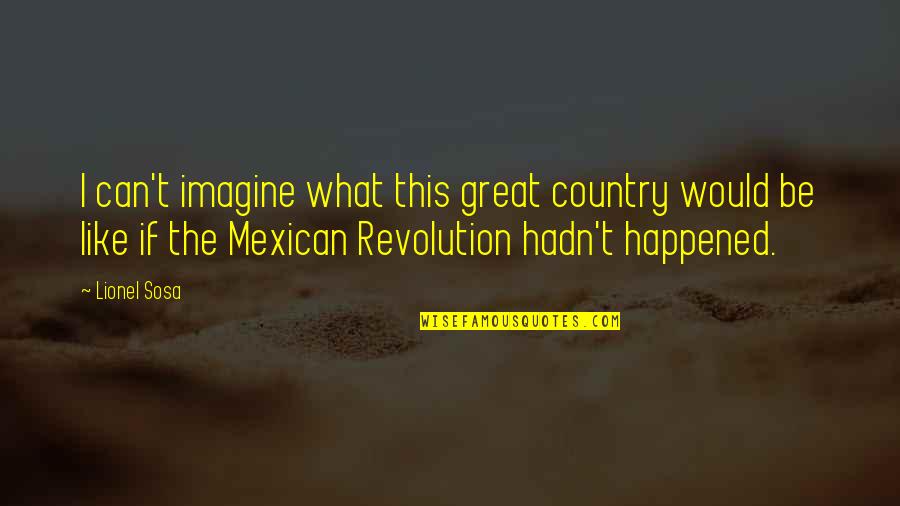 The Mexican Quotes By Lionel Sosa: I can't imagine what this great country would