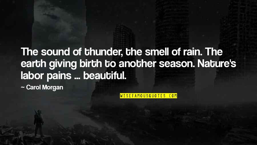 The Nature Of Beauty Quotes By Carol Morgan: The sound of thunder, the smell of rain.