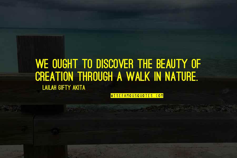 The Nature Of Beauty Quotes By Lailah Gifty Akita: We ought to discover the beauty of creation