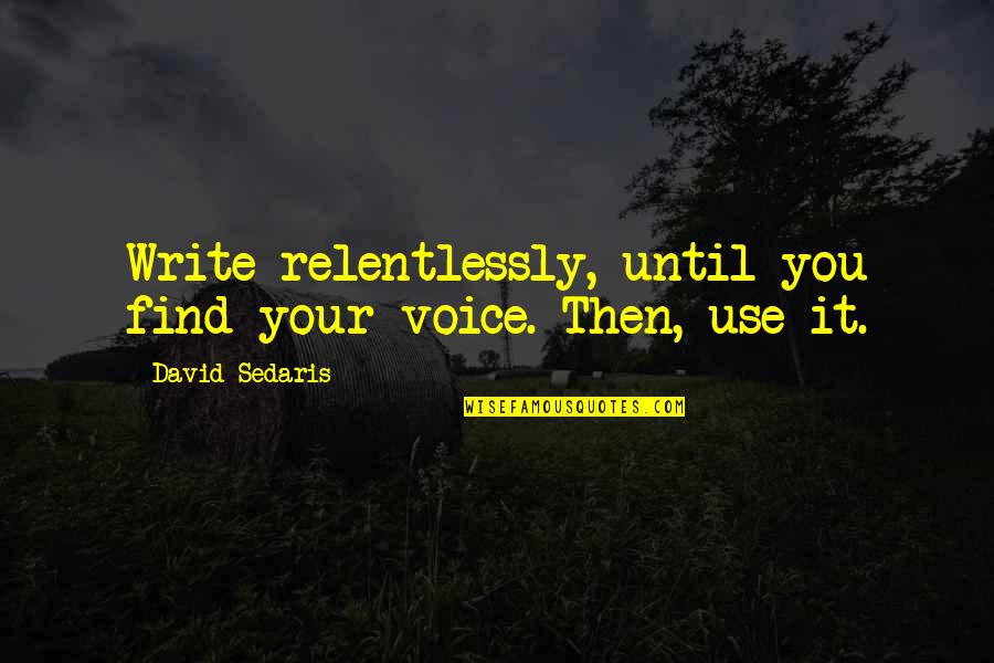 The New World Memorable Quotes By David Sedaris: Write relentlessly, until you find your voice. Then,