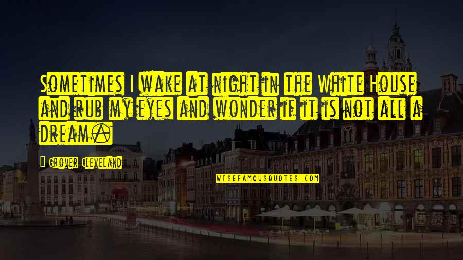 The Night And Dreams Quotes By Grover Cleveland: Sometimes I wake at night in the White