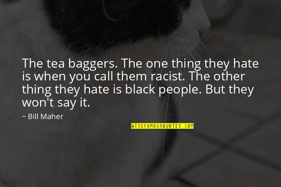 The One You Hate Quotes By Bill Maher: The tea baggers. The one thing they hate