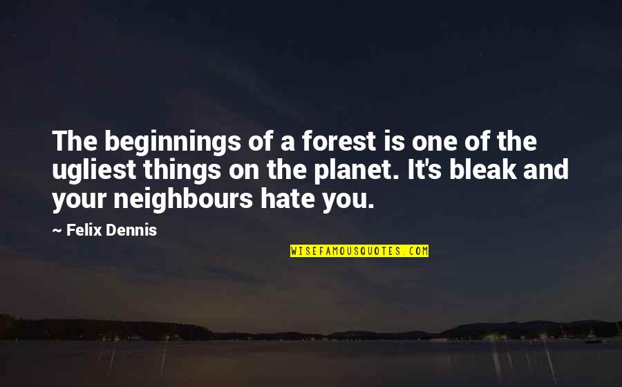 The One You Hate Quotes By Felix Dennis: The beginnings of a forest is one of