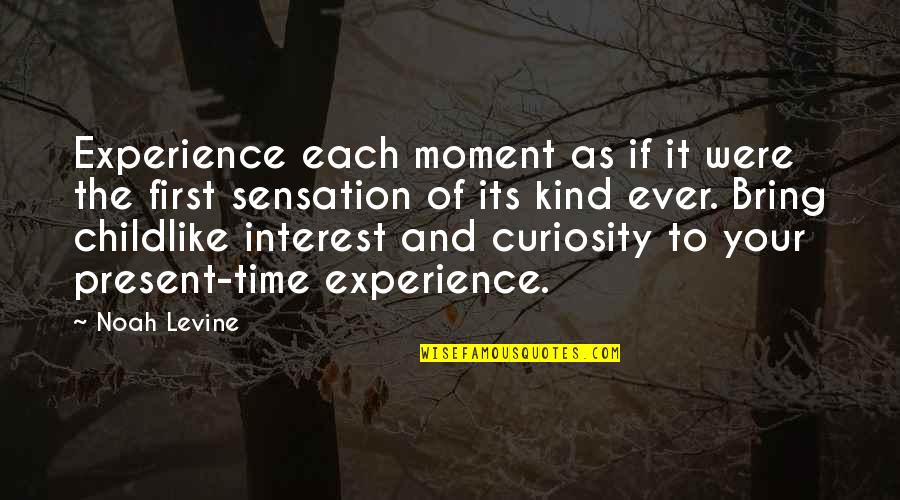 The Present Time Quotes By Noah Levine: Experience each moment as if it were the