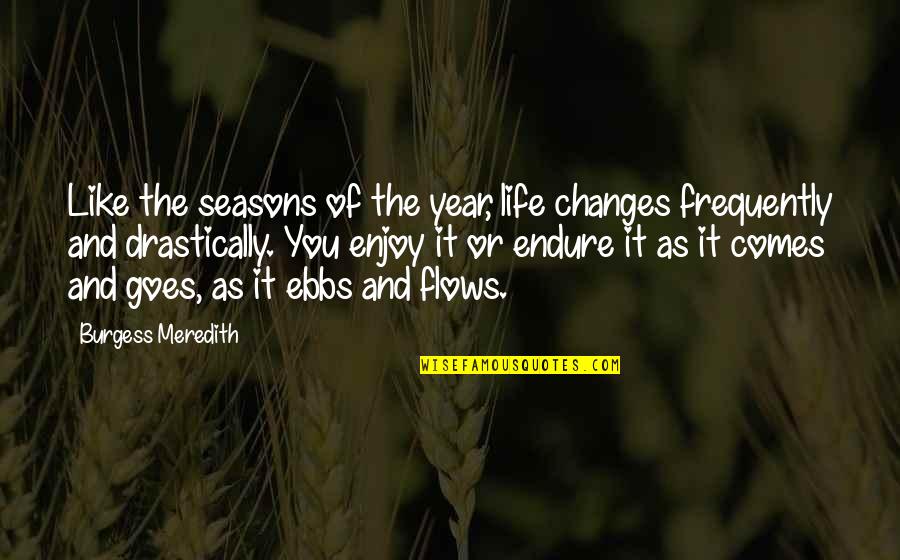 The Seasons Changing Quotes By Burgess Meredith: Like the seasons of the year, life changes