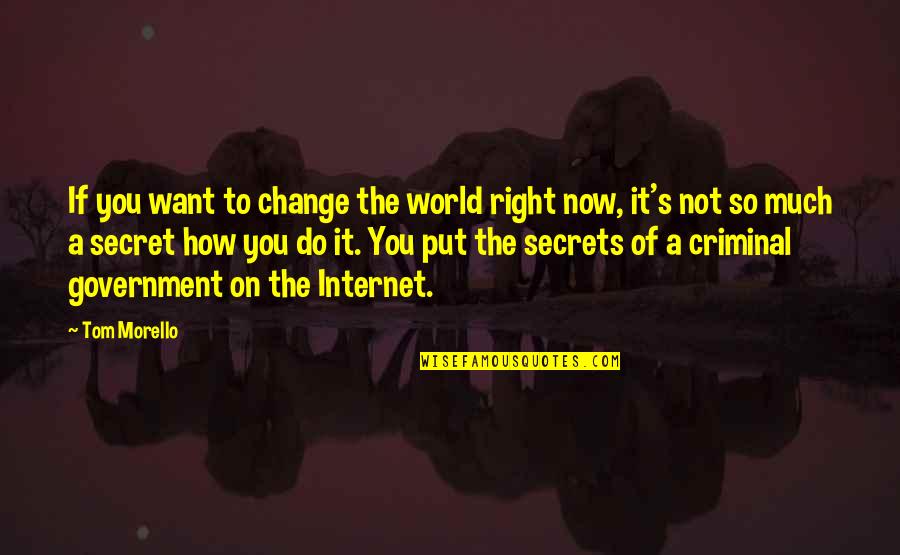 The Secrets Quotes By Tom Morello: If you want to change the world right