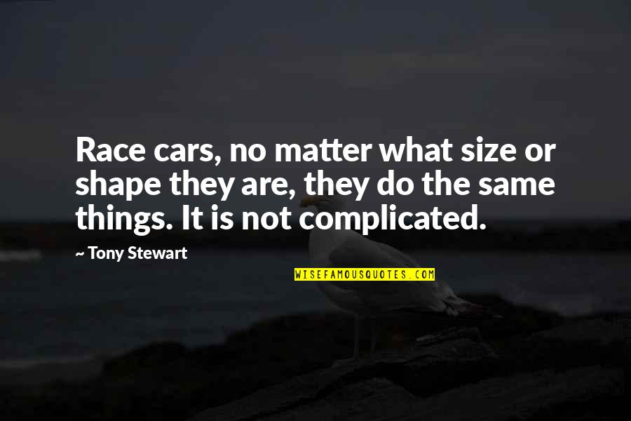 The Shape Of Things Quotes By Tony Stewart: Race cars, no matter what size or shape