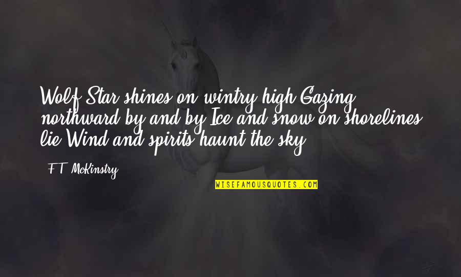 The Sky And Stars Quotes By F.T. McKinstry: Wolf Star shines on wintry high;Gazing northward by