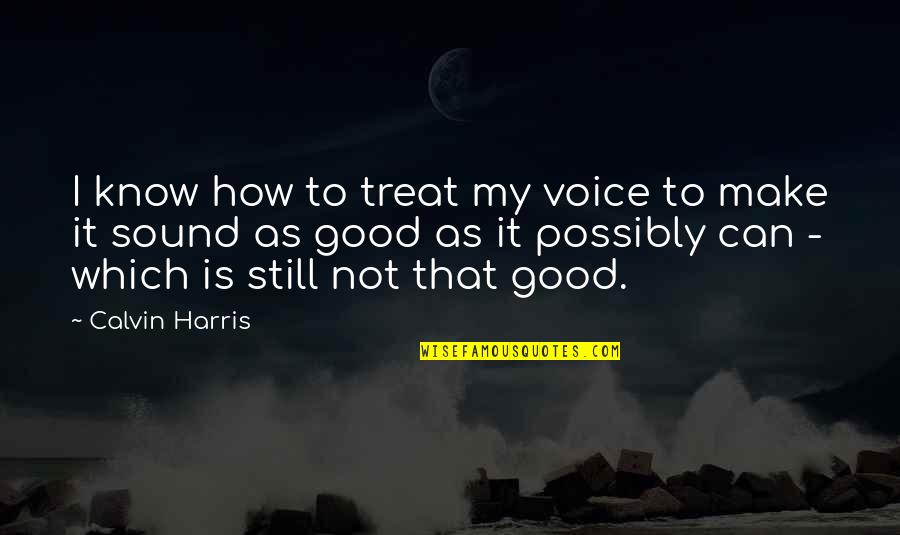 The Sound Of Your Voice Quotes By Calvin Harris: I know how to treat my voice to
