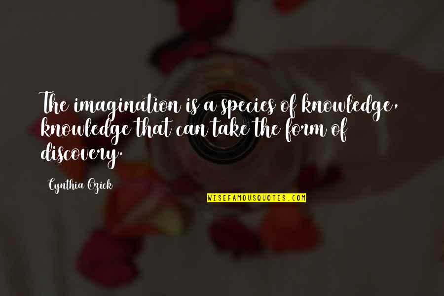 The Species Quotes By Cynthia Ozick: The imagination is a species of knowledge, knowledge