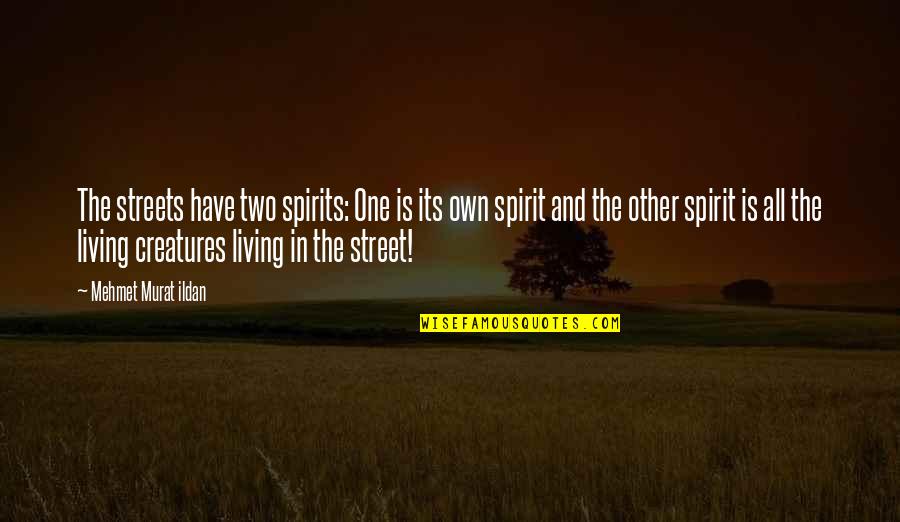 The Spirit Living On Quotes By Mehmet Murat Ildan: The streets have two spirits: One is its