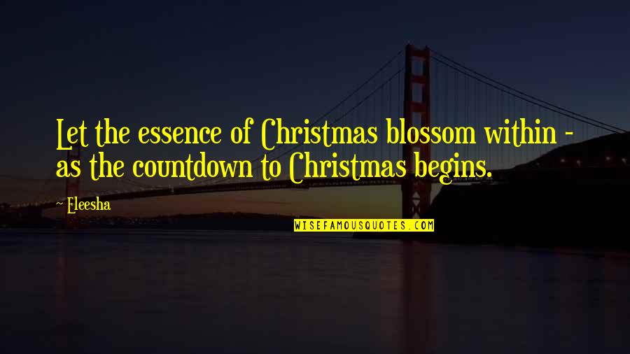 The Spirit Of Christmas Quotes By Eleesha: Let the essence of Christmas blossom within -