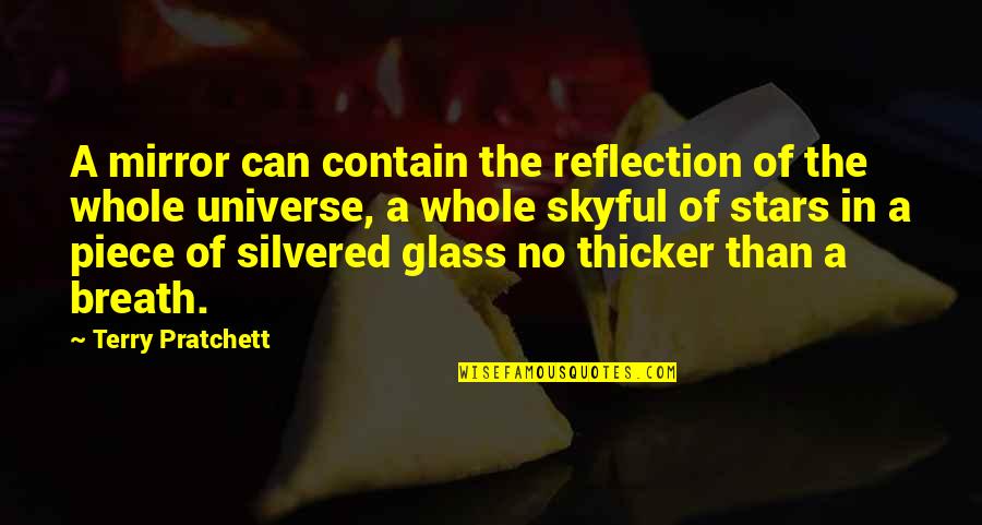 The Whole Quotes By Terry Pratchett: A mirror can contain the reflection of the