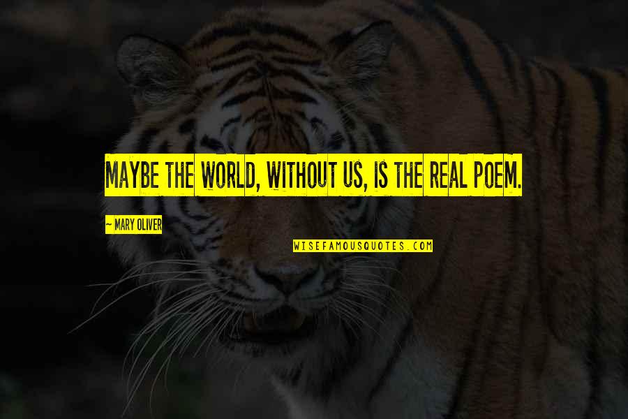 The World Without Us Quotes By Mary Oliver: Maybe the world, without us, is the real