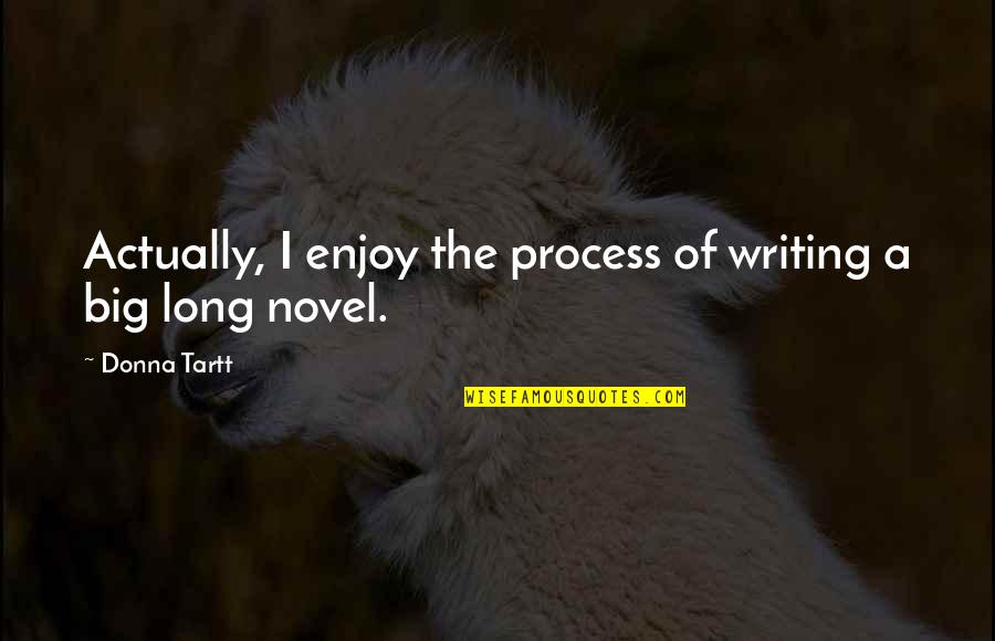 The Writing Process Quotes By Donna Tartt: Actually, I enjoy the process of writing a