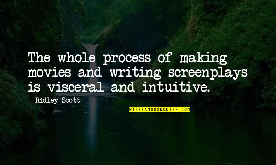 The Writing Process Quotes By Ridley Scott: The whole process of making movies and writing