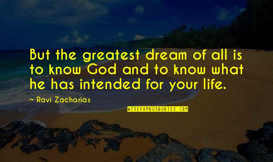 Theoritical Quotes By Ravi Zacharias: But the greatest dream of all is to