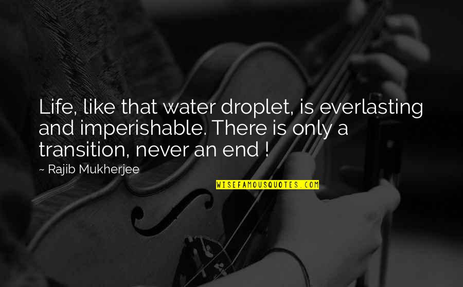 There Is An End Quotes By Rajib Mukherjee: Life, like that water droplet, is everlasting and