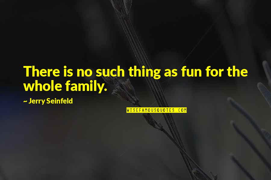 There Is No Family Quotes By Jerry Seinfeld: There is no such thing as fun for