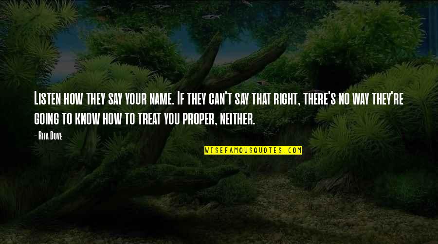 There's No Way Quotes By Rita Dove: Listen how they say your name. If they