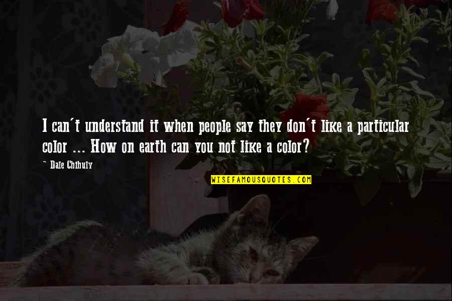 They Don't Understand You Quotes By Dale Chihuly: I can't understand it when people say they