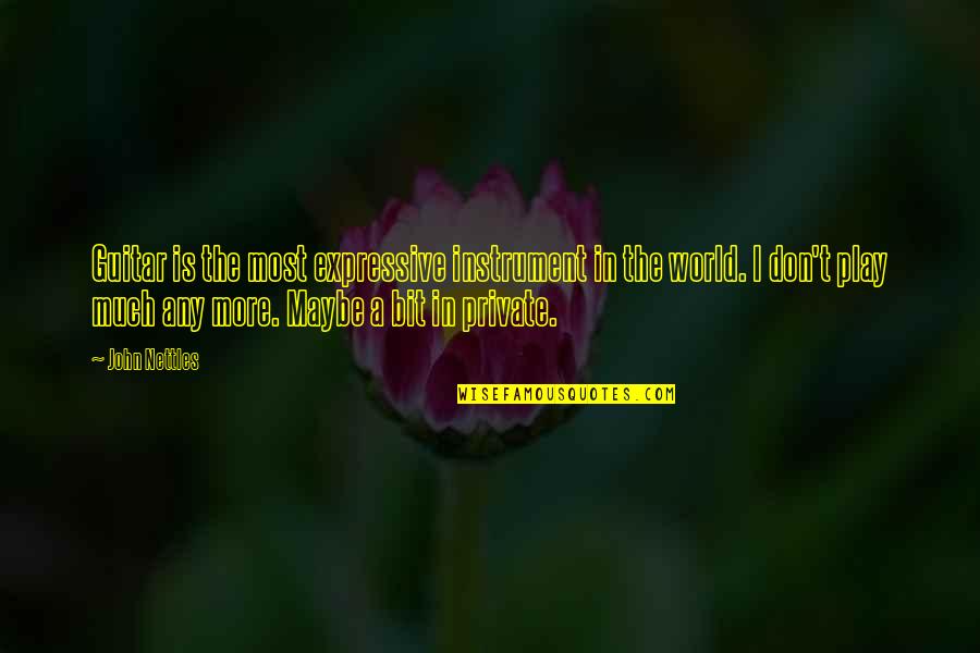 They Never Said It Would Be Easy Quote Quotes By John Nettles: Guitar is the most expressive instrument in the