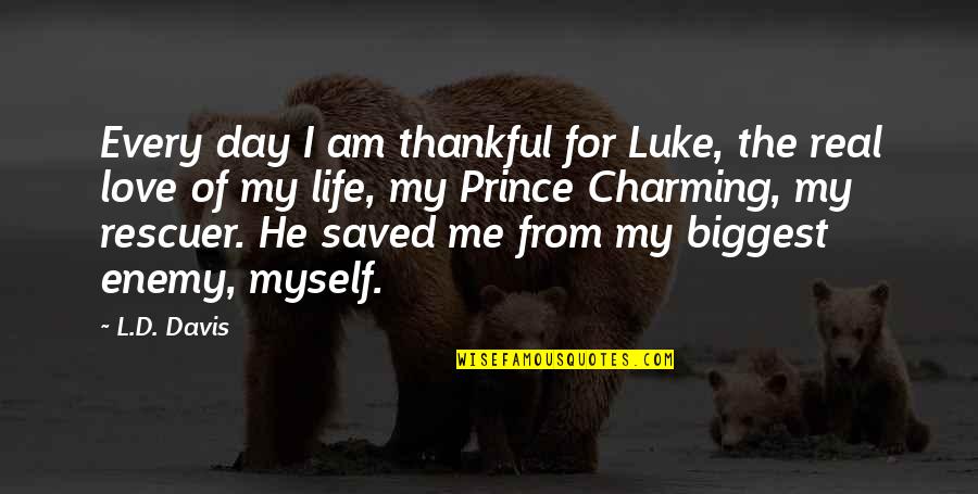 They Saved Me Quotes By L.D. Davis: Every day I am thankful for Luke, the