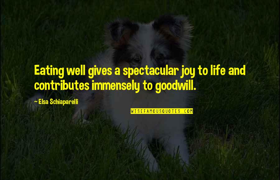 They Wanna See Me Fail Quotes By Elsa Schiaparelli: Eating well gives a spectacular joy to life