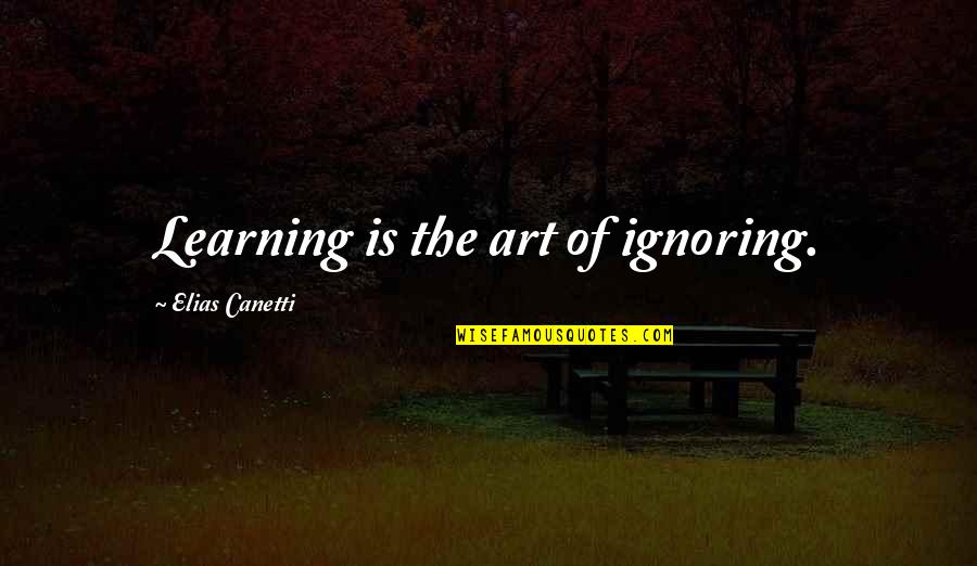 Thieving Osrs Quotes By Elias Canetti: Learning is the art of ignoring.