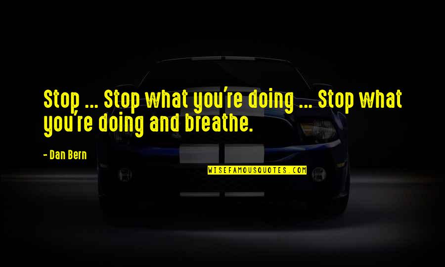 Thing About My Job Quotes By Dan Bern: Stop ... Stop what you're doing ... Stop