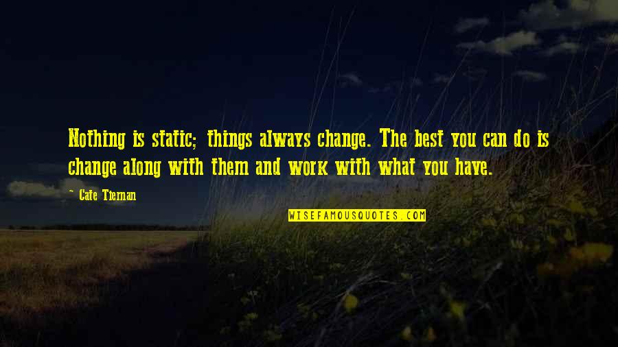 Things Always Work Out Quotes By Cate Tiernan: Nothing is static; things always change. The best