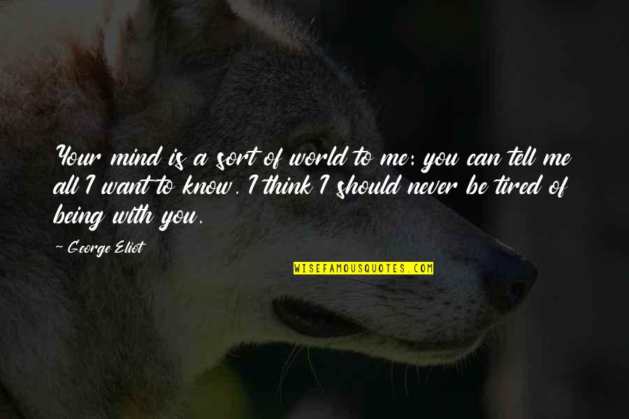 Think You Know Me Quotes By George Eliot: Your mind is a sort of world to