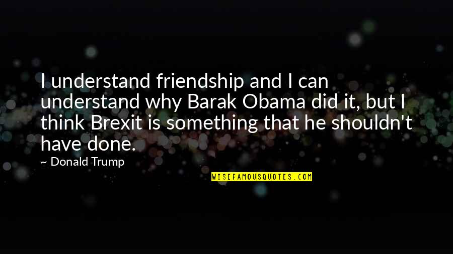 Thinking Of You Friendship Quotes By Donald Trump: I understand friendship and I can understand why