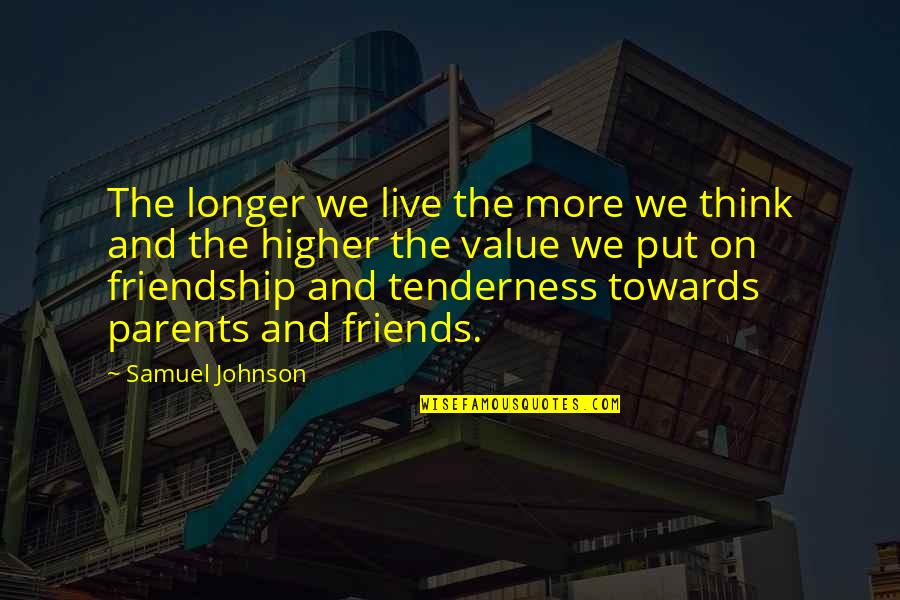 Thinking Of You Friendship Quotes By Samuel Johnson: The longer we live the more we think