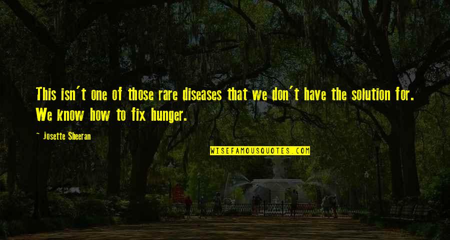 This Hunger Quotes By Josette Sheeran: This isn't one of those rare diseases that