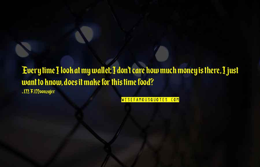 This Hunger Quotes By M.F. Moonzajer: Every time I look at my wallet; I