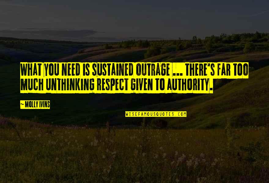 This Is An Outrage Quotes By Molly Ivins: What you need is sustained outrage ... there's