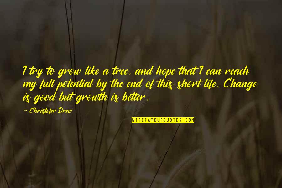 This Is The End Quotes By Christofer Drew: I try to grow like a tree, and